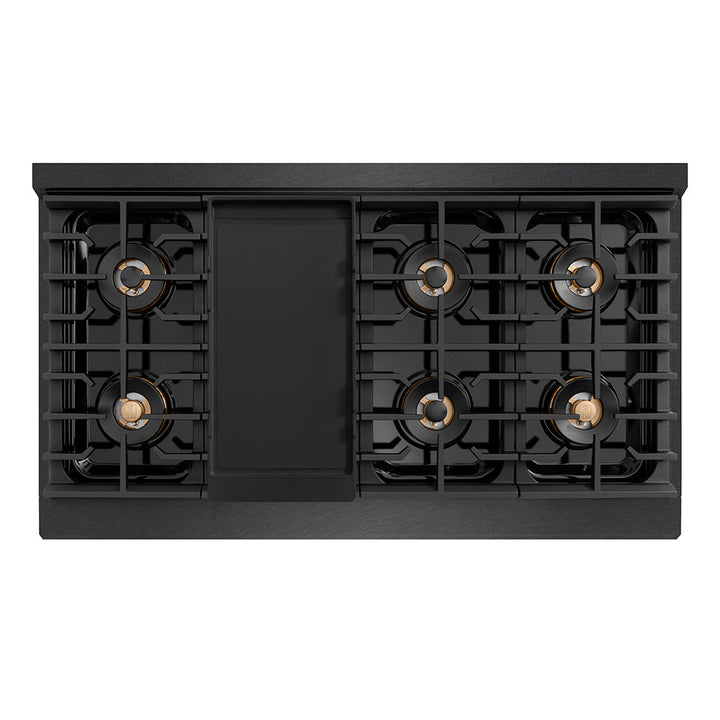 ZLINE 48 in. Paramount Gas Rangetop with 8 Burner DuoPro™ Cooktop in Black Satin Stainless Steel (PSRTBS-48)