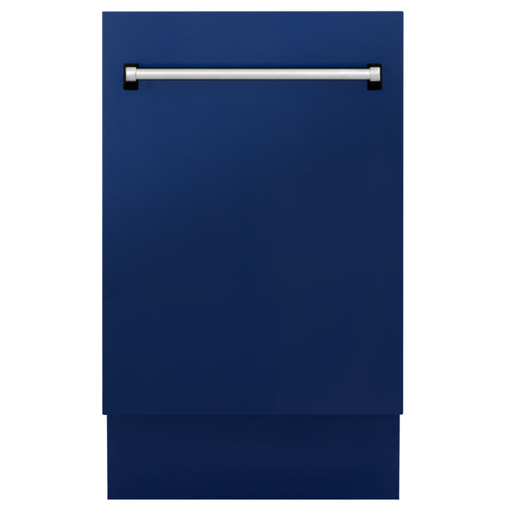 ZLINE 18 in. Tallac Series 3rd Rack Top Control Built-In Dishwasher in Blue Gloss with Stainless Steel Tub, 51dBa (DWV-BG-18)