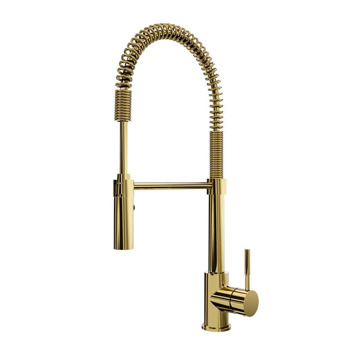 ZLINE Autograph Edition Sierra Pull Down Spring Single Handle Kitchen Faucet in Polished Gold (SRA-KF-PG)