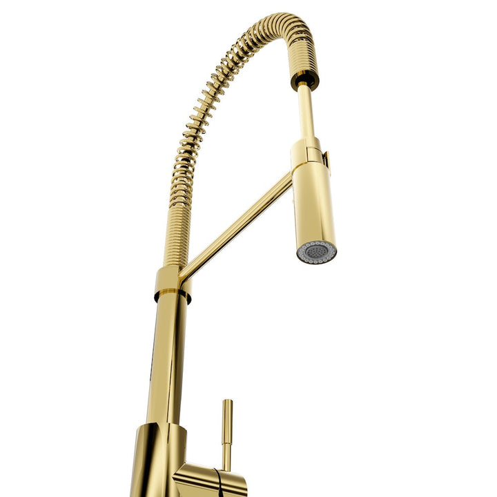 ZLINE Autograph Edition Sierra Pull Down Spring Single Handle Kitchen Faucet in Polished Gold (SRA-KF-PG)