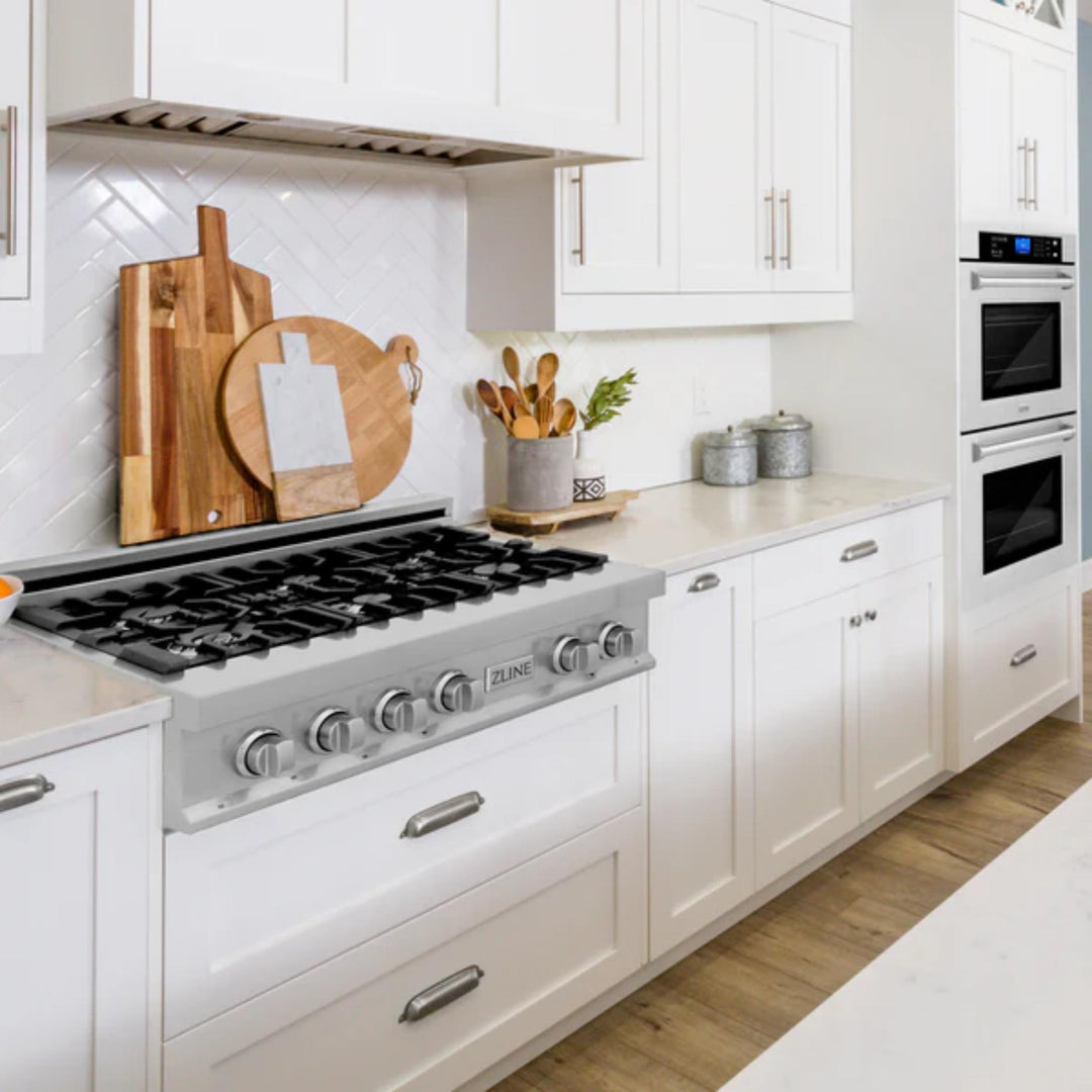 ZLINE 2-Piece Kitchen Packages – 30", 36", and 48" Gas Rangetop with 30" Double Wall Oven