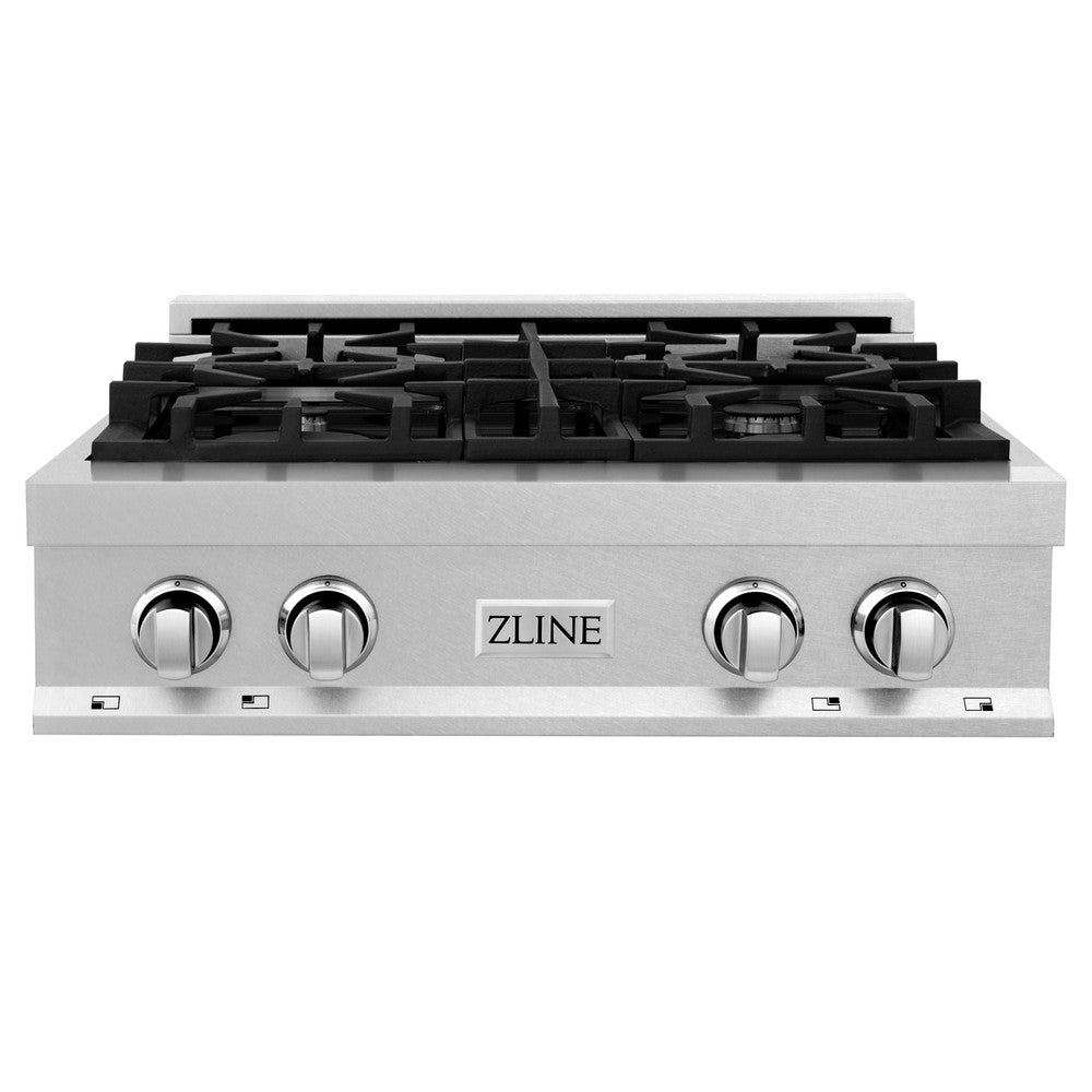 ZLINE Kitchen Package with 30 in. Satin Stainless Steel Rangetop and Convertible Range Hood (2KP-RTSRH30)