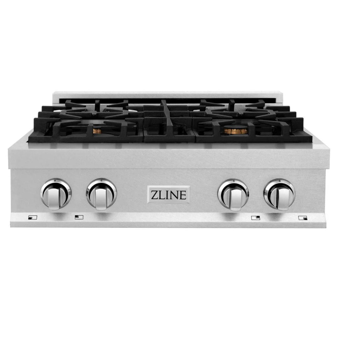 ZLINE Legacy Gas Rangetops in Satin Stainless Steel with Brass Burners &amp; Griddle – 30", 36", &amp; 48"