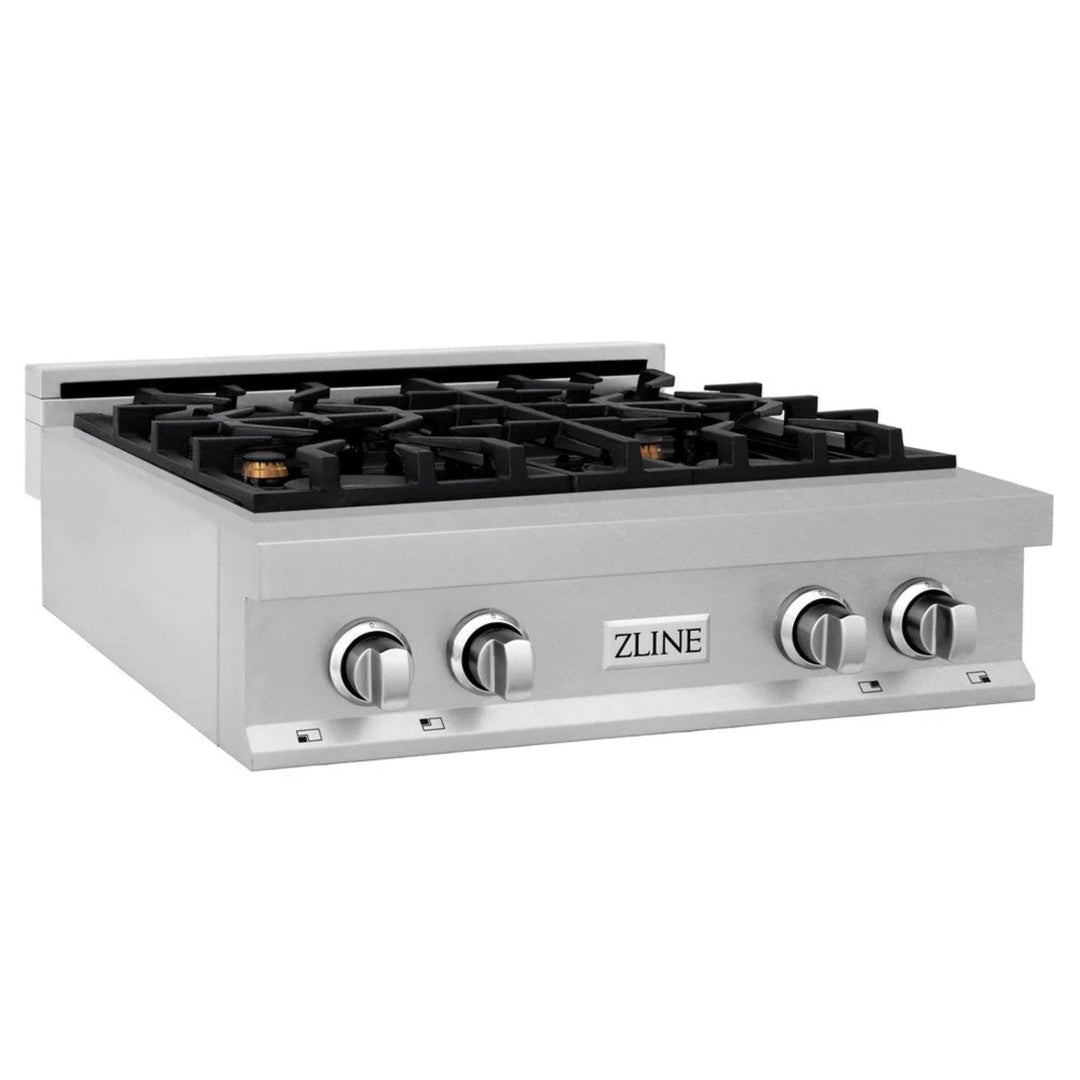 ZLINE Legacy Gas Rangetops in Satin Stainless Steel with Brass Burners &amp; Griddle – 30", 36", &amp; 48"