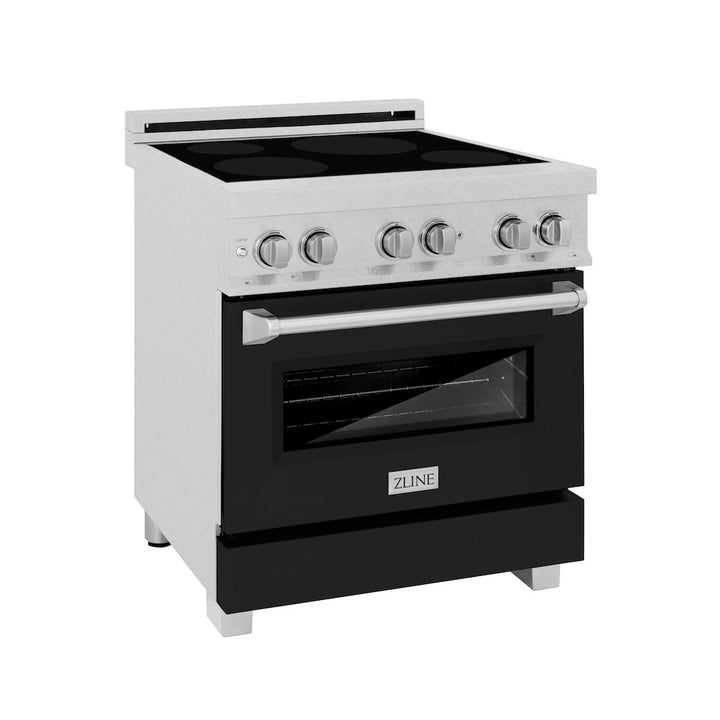 ZLINE 30 in. 4.0 cu. ft. Legacy Induction Range with 4 Element Cooktop and Electric Oven in Satin Stainless Steel and Black Matte Door, Open Box-Excellent Condition