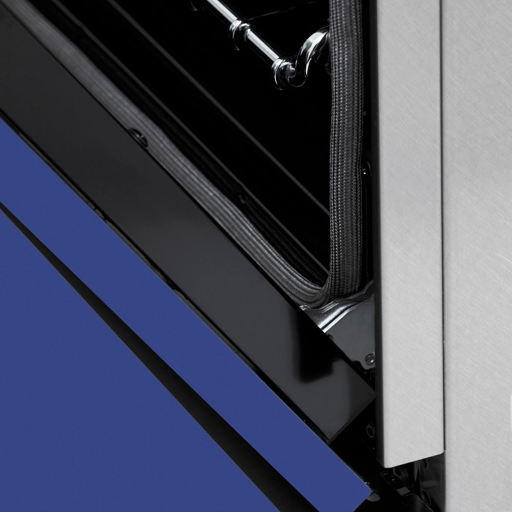 ZLINE 30 in. 4.0 cu. ft. Legacy Induction Range with 4 Element Cooktop and Electric Oven in Satin Stainless Steel and Blue Matte Door, Open Box-Excellent Condition