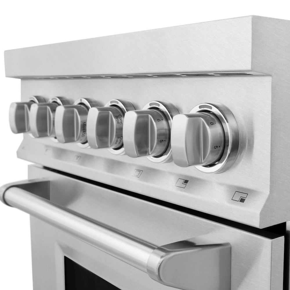 ZLINE 24 in. 2.8 cu. ft. Legacy Induction Range with 4 Element Cooktop and Electric Oven in Satin Stainless Steel, Open Box-Excellent Condition