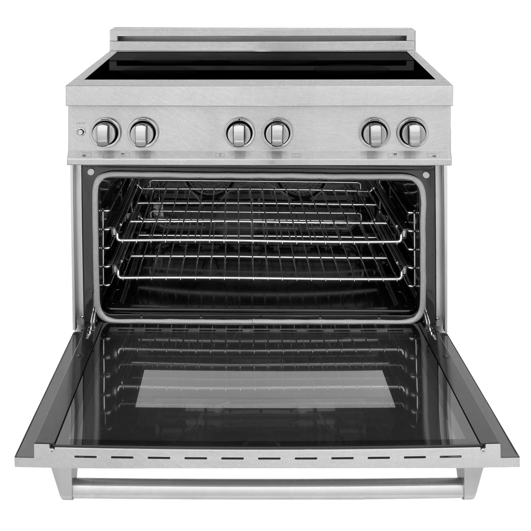 ZLINE 36" 4.6 cu. ft. Induction Range with a 5 Element Stove and Electric Oven in Durasnow Stainless Steel, RAINDS-SN-36