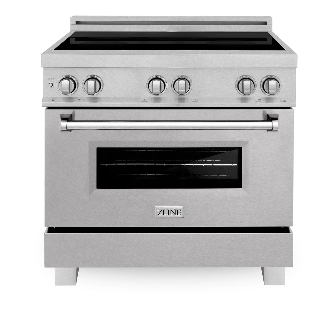 ZLINE 36" 4.6 cu. ft. Induction Range with a 5 Element Stove and Electric Oven in Durasnow Stainless Steel, RAINDS-SN-36