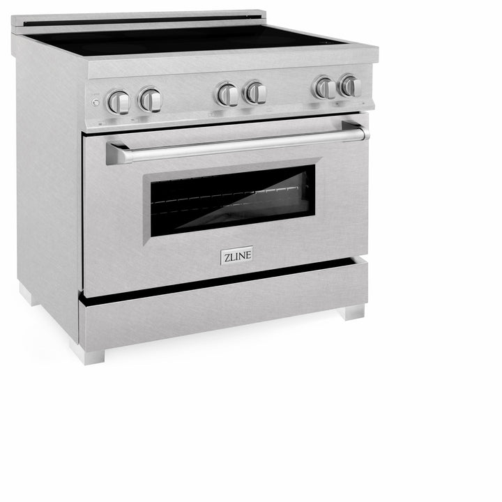 ZLINE 36" 4.6 cu. ft. Induction Range with a 5 Element Stove and Electric Oven in Durasnow Stainless Steel, RAINDS-SN-36