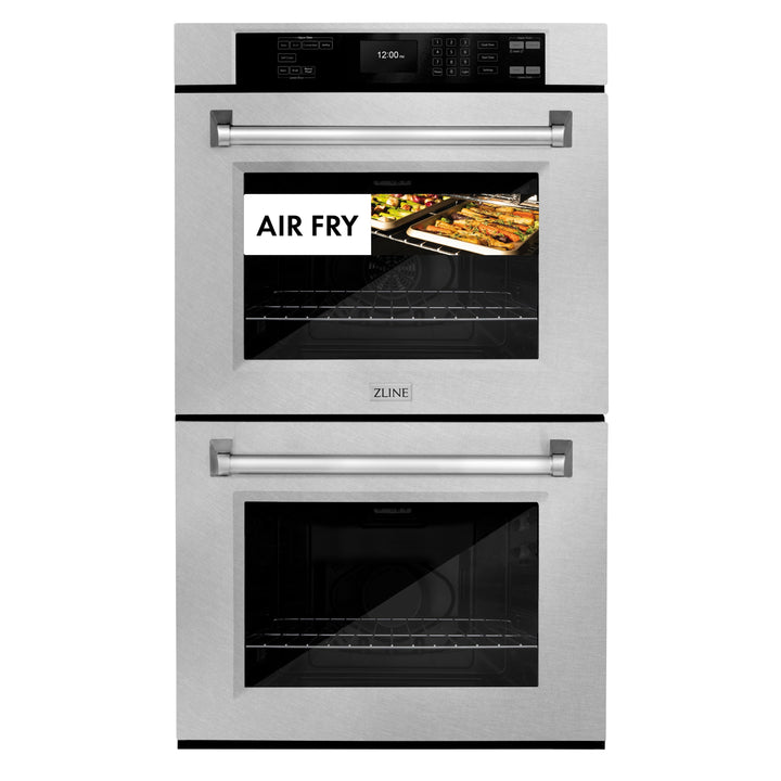 ZLINE 30" Professional Double Wall Oven with Air Fry and Self-Clean in DuraSnow® Stainless Steel, WADS-30