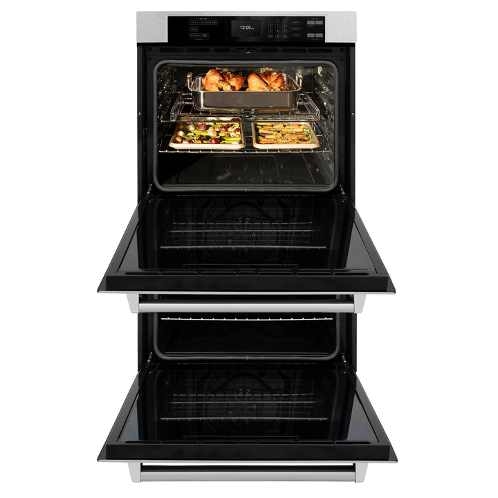 ZLINE 30" Professional Double Wall Oven with Air Fry and Self-Clean in DuraSnow® Stainless Steel, WADS-30