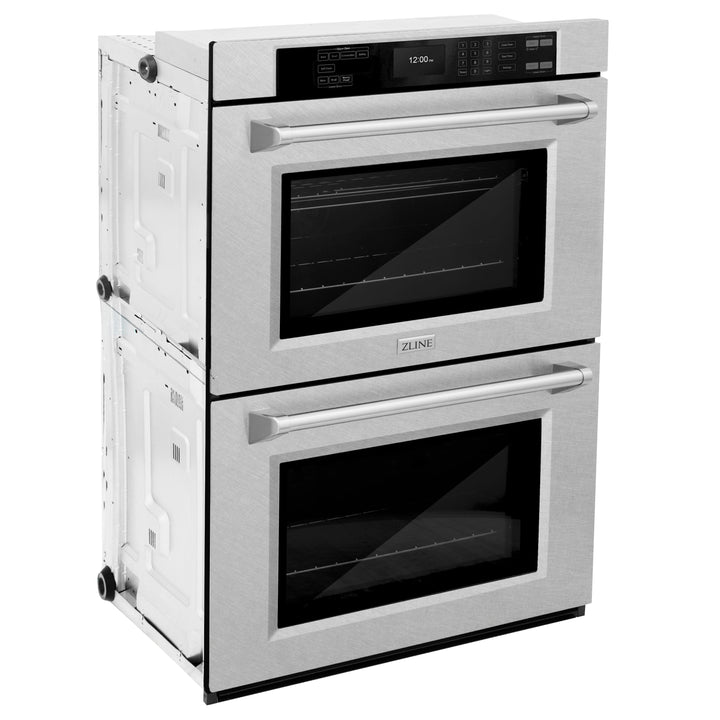 ZLINE 30" Professional Double Wall Oven with Air Fry and Self-Clean in DuraSnow® Stainless Steel, WADS-30