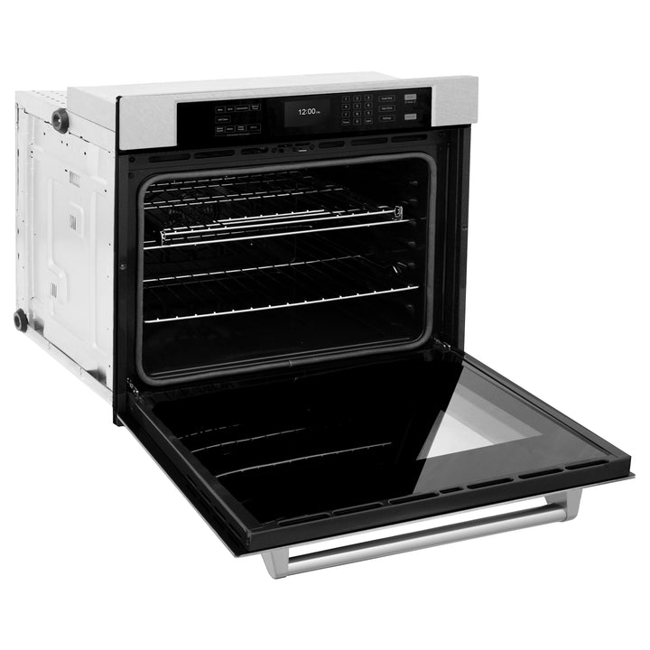 ZLINE 30" Professional Single Wall Oven with Air Fry and Self-Clean in DuraSnow® Stainless Steel, WASS-30