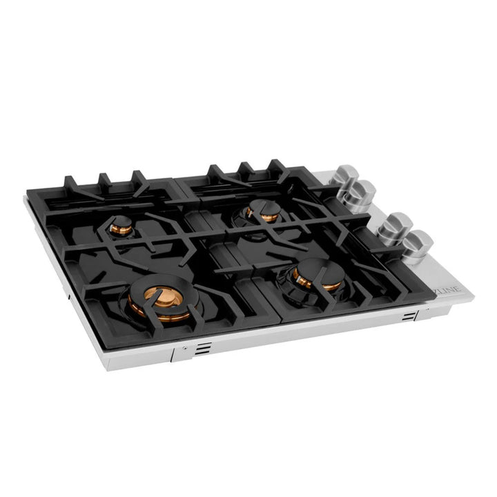 ZLINE Gas Cooktops with Brass Burners &amp; Black Porcelain – 30" &amp; 36"