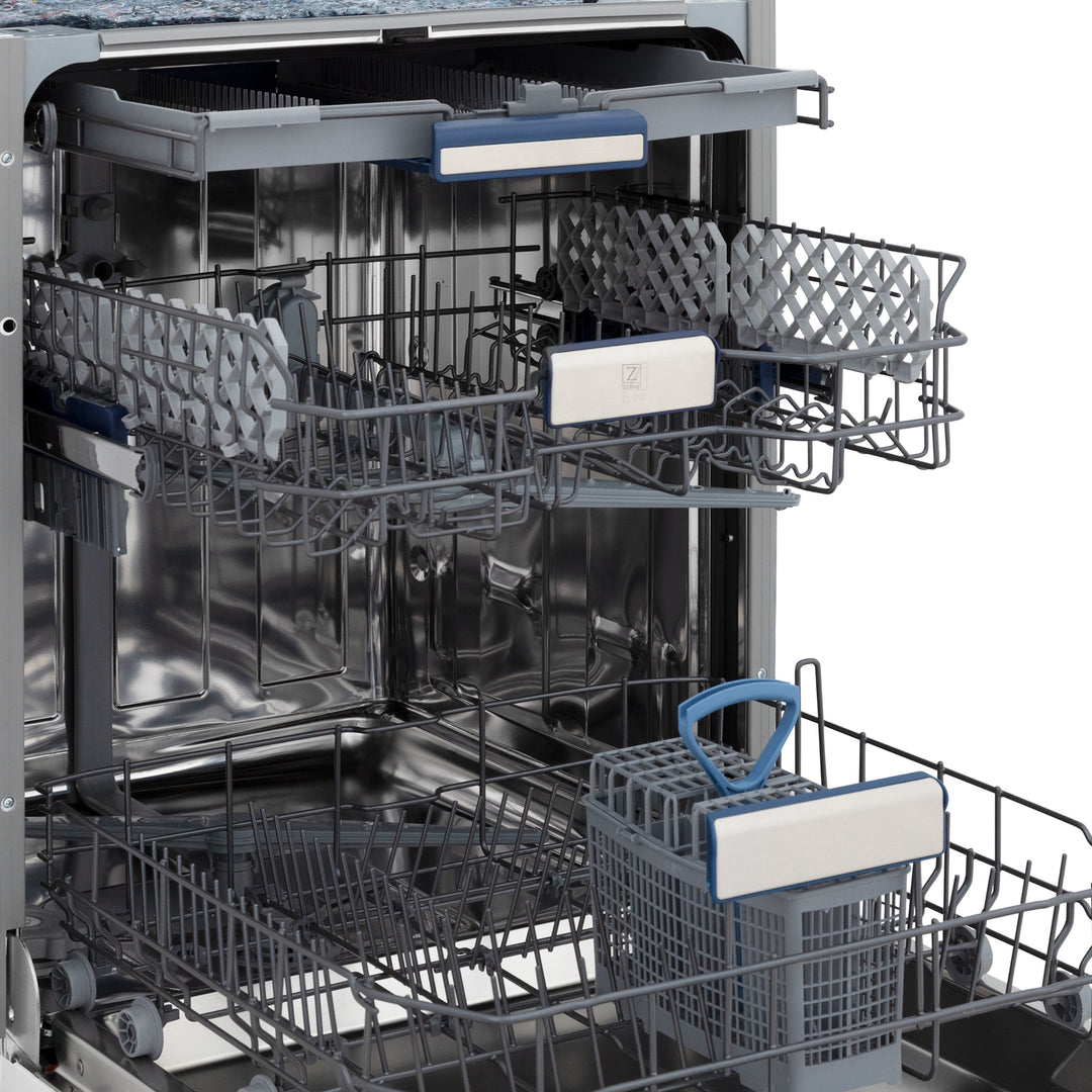 ZLINE 24" Tallac Series 3rd Rack Tall Tub Dishwasher in Custom Panel Ready with Stainless Steel Tub