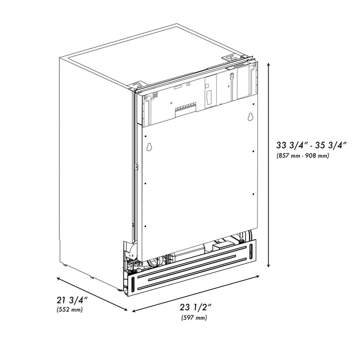 ZLINE 24" Tallac Series 3rd Rack Tall Tub Dishwasher in Stainless Steel, 51dBa