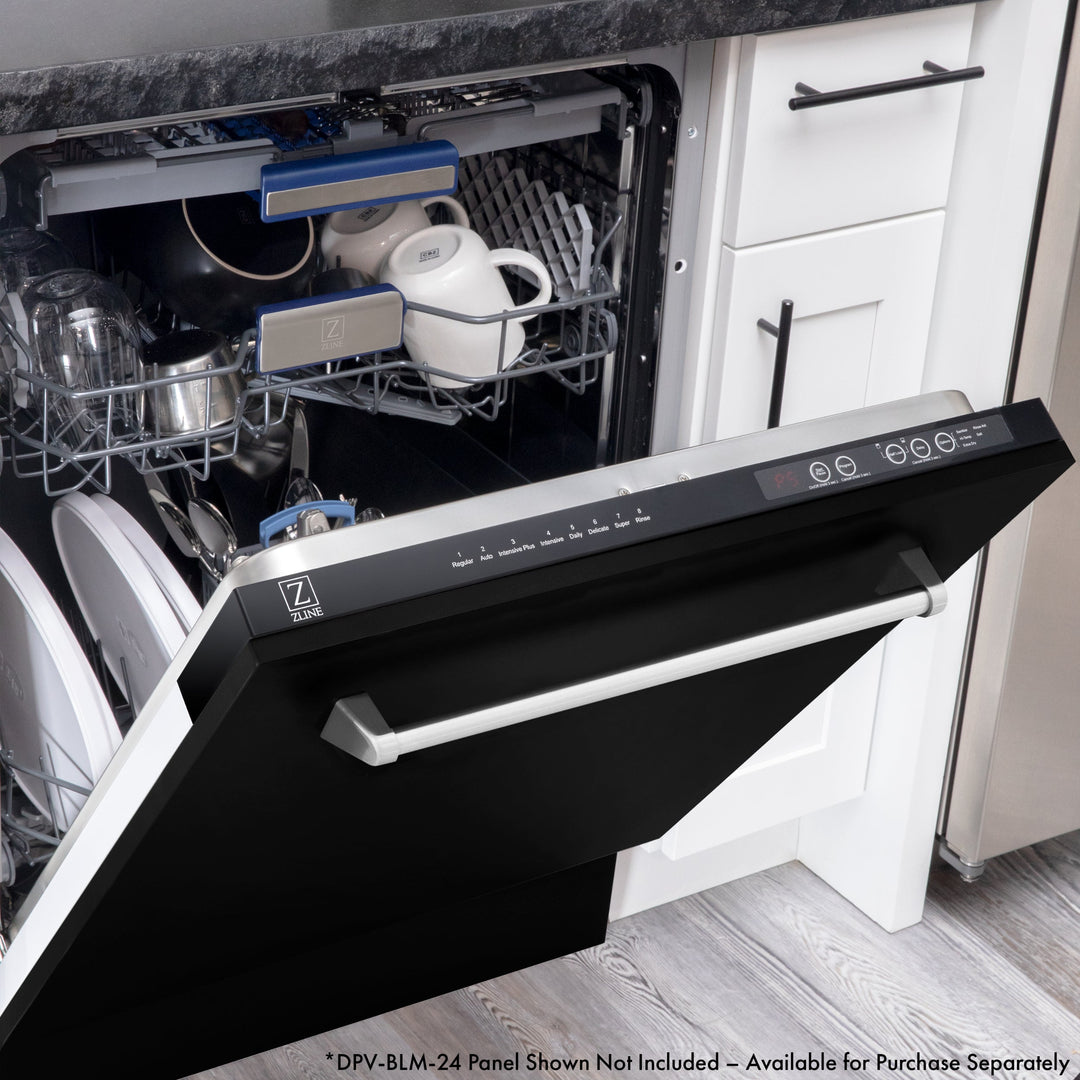 ZLINE 24" Tallac Series 3rd Rack Tall Tub Dishwasher in Custom Panel Ready with Stainless Steel Tub