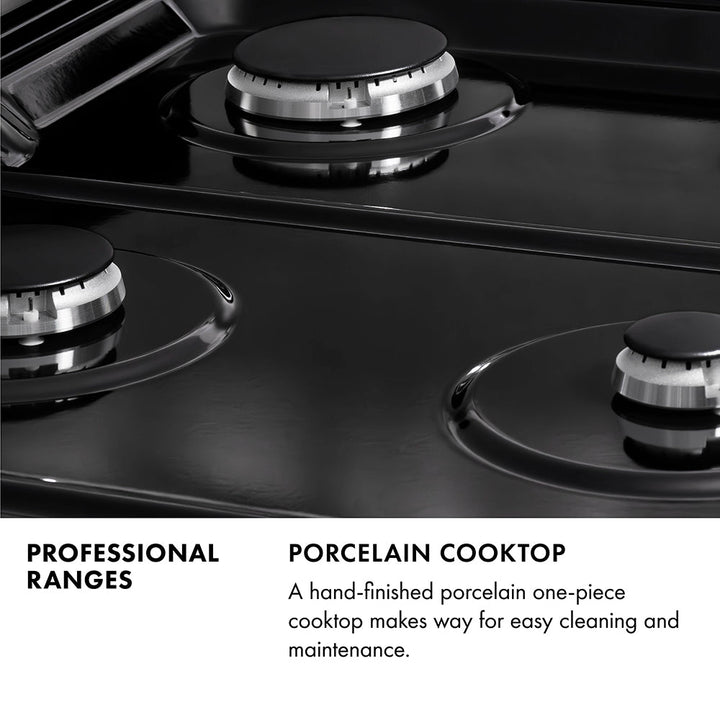 ZLINE 48 in. 6.0 cu. ft. Legacy Dual Fuel Range with Gas Cooktop and 2 Electric Ovens in Black Stainless Steel with 6 Brass Burners, Open Box-Excellent Condition