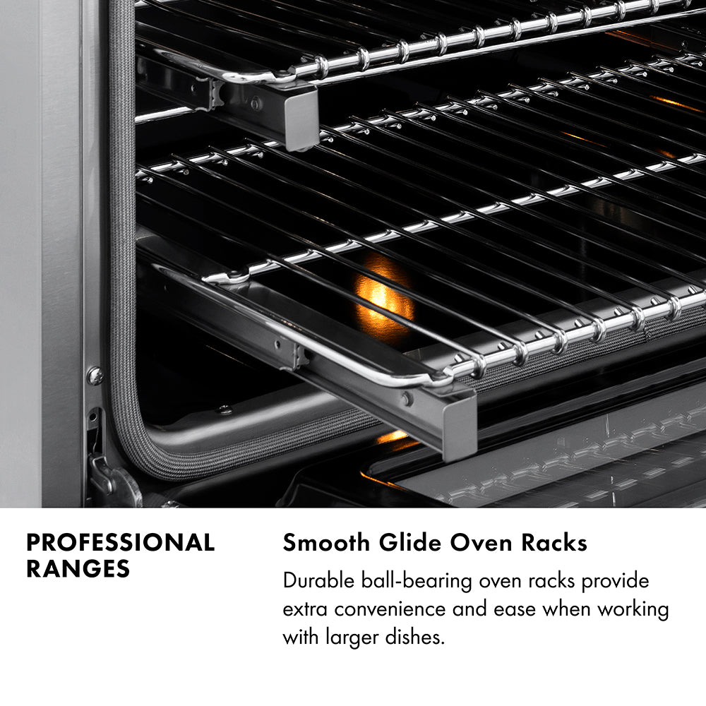 ZLINE 36 in. 4.6 cu. ft. Legacy Dual Fuel Range with 6 Burner Gas Cooktop and Electric Convection Oven in Stainless Steel, Open Box-Excellent Condition