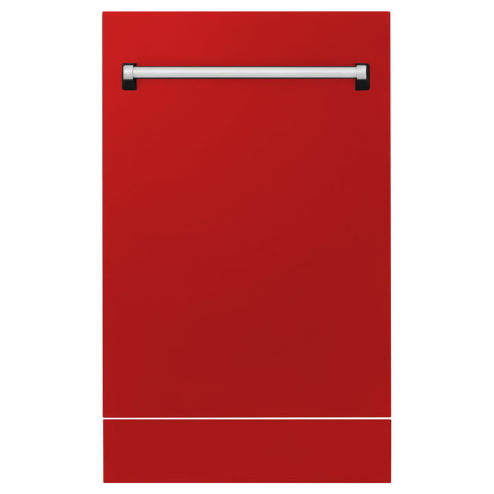 ZLINE 18 in. Tallac Series 3rd Rack Top Control Built-In Dishwasher in Red Matte with Stainless Steel Tub, 51dBa (DWV-RM-18)