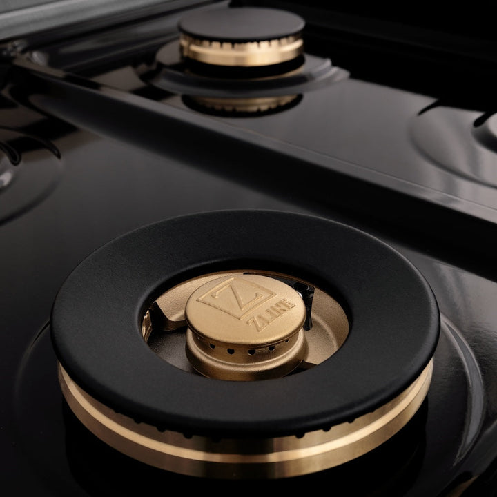 ZLINE 60 in. 7.4 cu. ft. Legacy Dual Fuel Range with Gas Cooktop and 2 Electric Convection Ovens in Satin Stainless Steel with 8 Brass Burners (RAS-SN-BR-60)