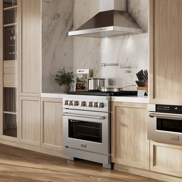 ZLINE 36 in. 5.2 cu. ft. Paramount Dual Fuel Range with 6 Burner Gas Cooktop and Electric Convection Oven in Satin Stainless Steel, Open Box-Excellent Condition