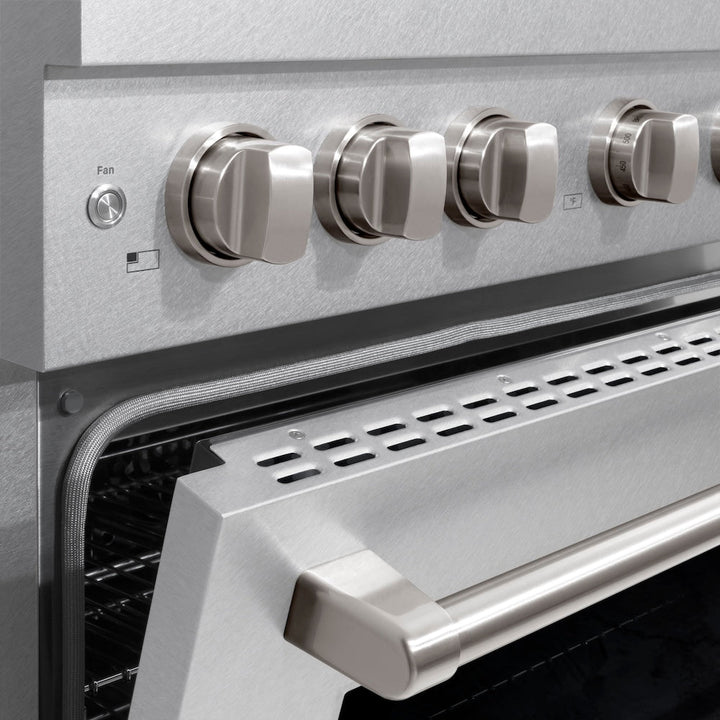 ZLINE 48 in. 6.7 cu. ft. Paramount Double Oven Dual Fuel Range with 8 Burner Gas Cooktop in Satin Stainless Steel, Open Box-Excellent Condition