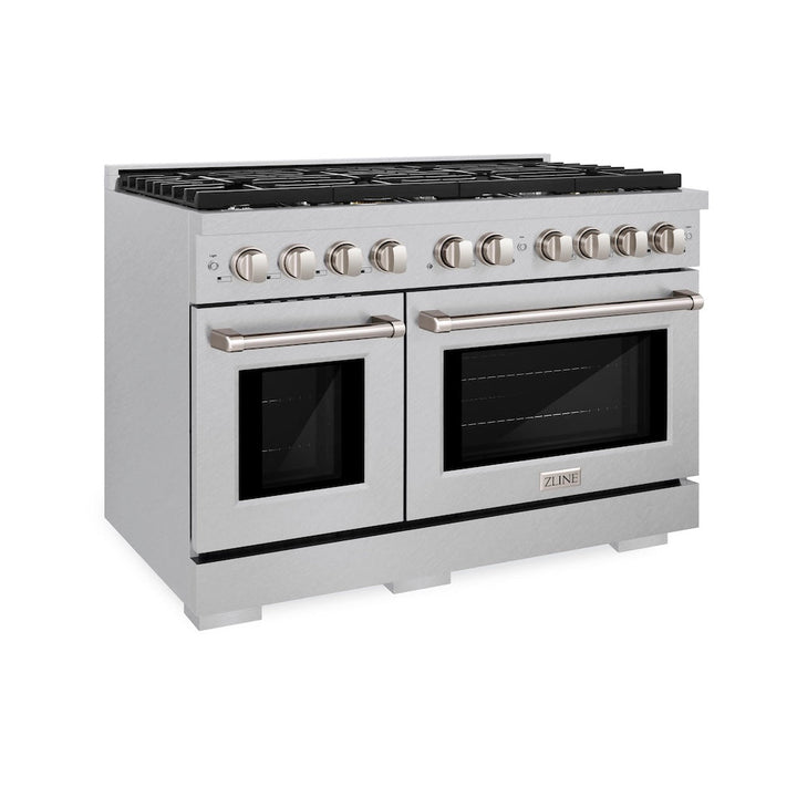 ZLINE 48 in. 6.7 cu. ft. Paramount Double Oven Dual Fuel Range with 8 Burner Gas Cooktop in Satin Stainless Steel, Open Box-Excellent Condition