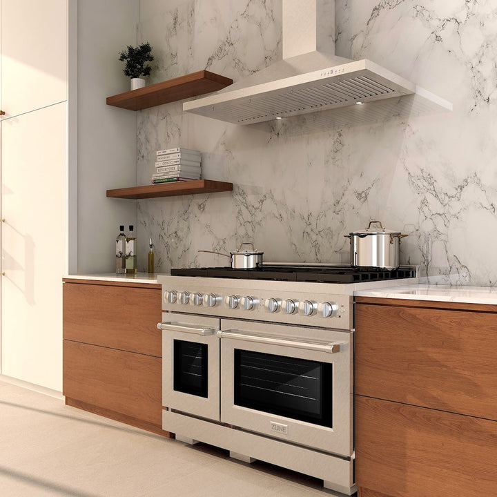 ZLINE 48 in. 6.7 cu. ft. Paramount Double Oven Dual Fuel Range with 8 Burner Gas Cooktop in Satin Stainless Steel, Open Box-Excellent Condition