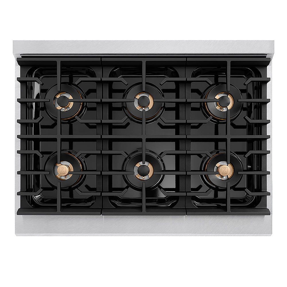 ZLINE 36 in. 5.2 cu. ft. Paramount Dual Fuel Range with 6 Burner DuoPro™ Cooktop and Electric Convection Oven in Satin Stainless Steel, Open Box-Excellent Condition