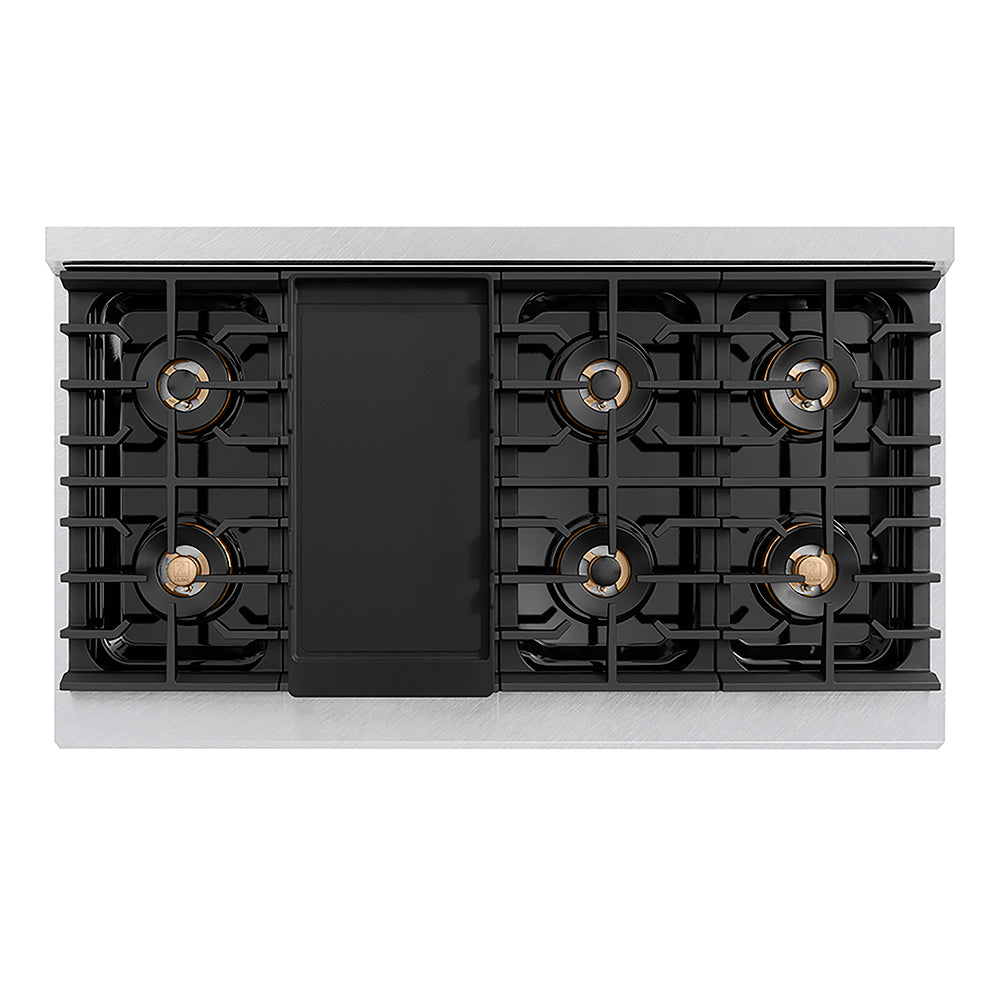 ZLINE 48 in. 6.7 cu. ft. Paramount Dual Fuel Range with 8 Burner DuoPro™ Cooktop and Dual Ovens in Satin Stainless Steel, Open Box-Excellent Condition