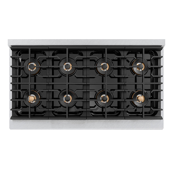 ZLINE 48 in. 6.7 cu. ft. Paramount Dual Fuel Range with 8 Burner DuoPro™ Cooktop and Dual Ovens in Satin Stainless Steel, Open Box-Excellent Condition