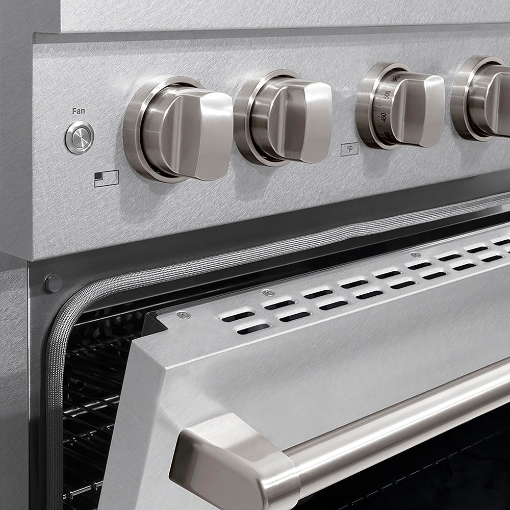 ZLINE 30 in. 4.2 cu. ft. Paramount Gas Range with 4 Burner DuoPro™ Cooktop and Convection Gas Oven in Satin Stainless Steel, Open Box-Excellent Condition