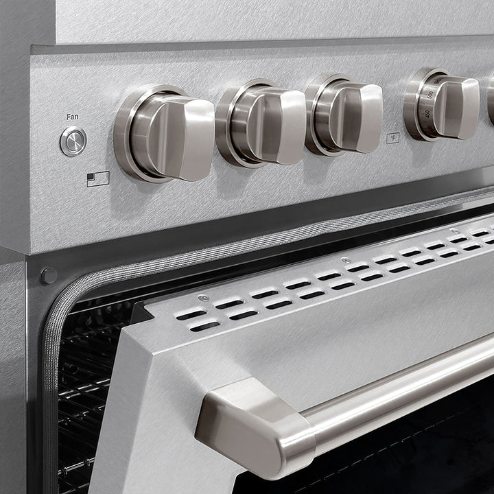 ZLINE 36 in. 5.2 cu. ft. Paramount Gas Range with 6 Burner DuoPro™ Cooktop and Convection Gas Oven in Satin Stainless Steel, Open Box-Excellent Condition