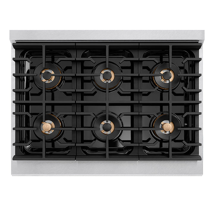 ZLINE 36 in. 5.2 cu. ft. Paramount Gas Range with 6 Burner DuoPro™ Cooktop and Convection Gas Oven in Satin Stainless Steel, Open Box-Excellent Condition