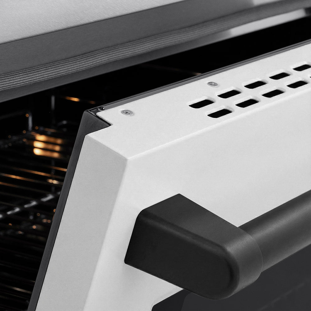 ZLINE Autograph Edition 24 in. 3.2 cu. ft. Paramount Induction Range with 3 Element Cooktop and Electric Convection Oven in Satin Stainless Steel with White Matte Door and Matte Black Accents (SINRSZ-WM-24-MB)