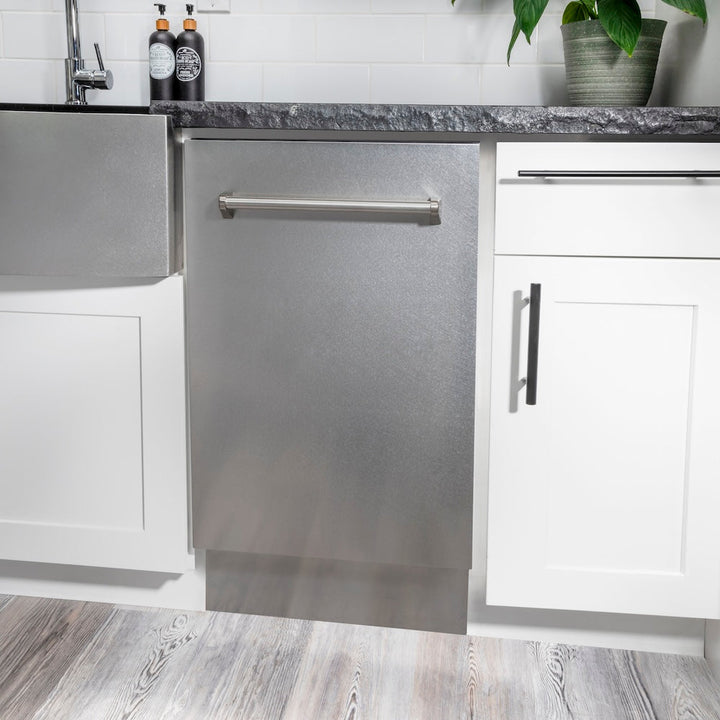 ZLINE 18 in. Tallac Series 3rd Rack Top Control Dishwasher with Satin Stainless Steel Panel and Stainless Steel Tub, 51dBa (DWV-SN-18)