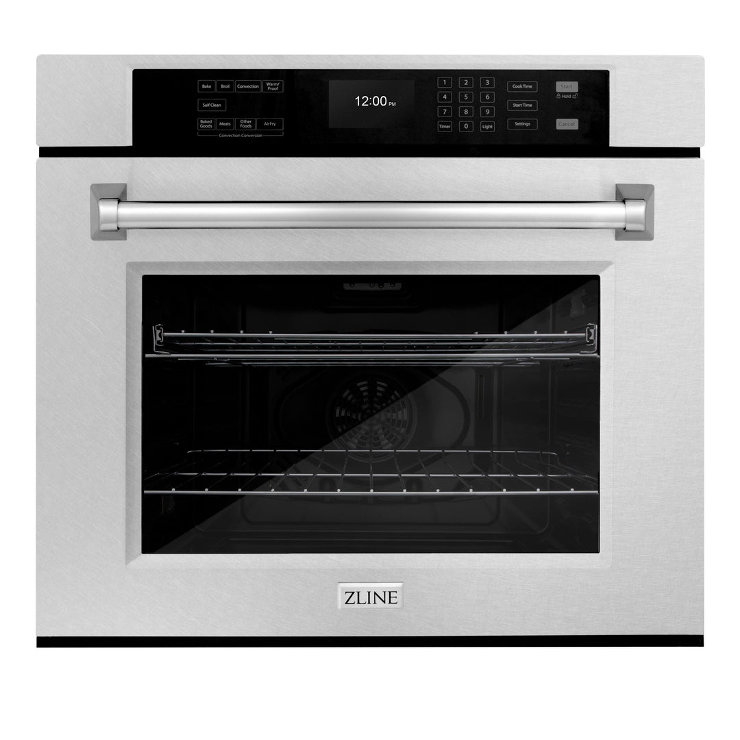 ZLINE 30 in. Professional True Convection Single Wall Oven with Air Fry and Self Clean in Satin Stainless Steel, Open Box-Excellent Condition