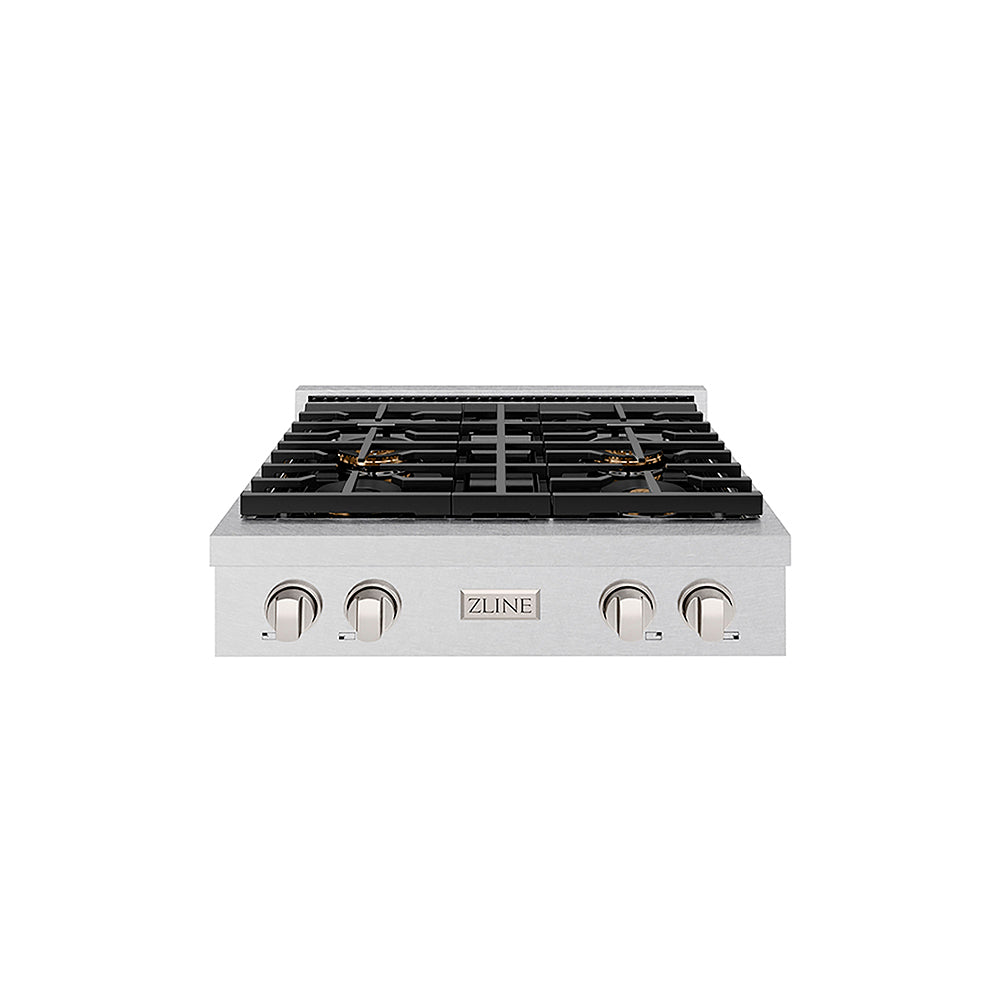 ZLINE 30 in. Paramount Gas Rangetop with 4 Burner DuoPro™ Cooktop in Satin Stainless Steel, Open Box-Excellent Condition