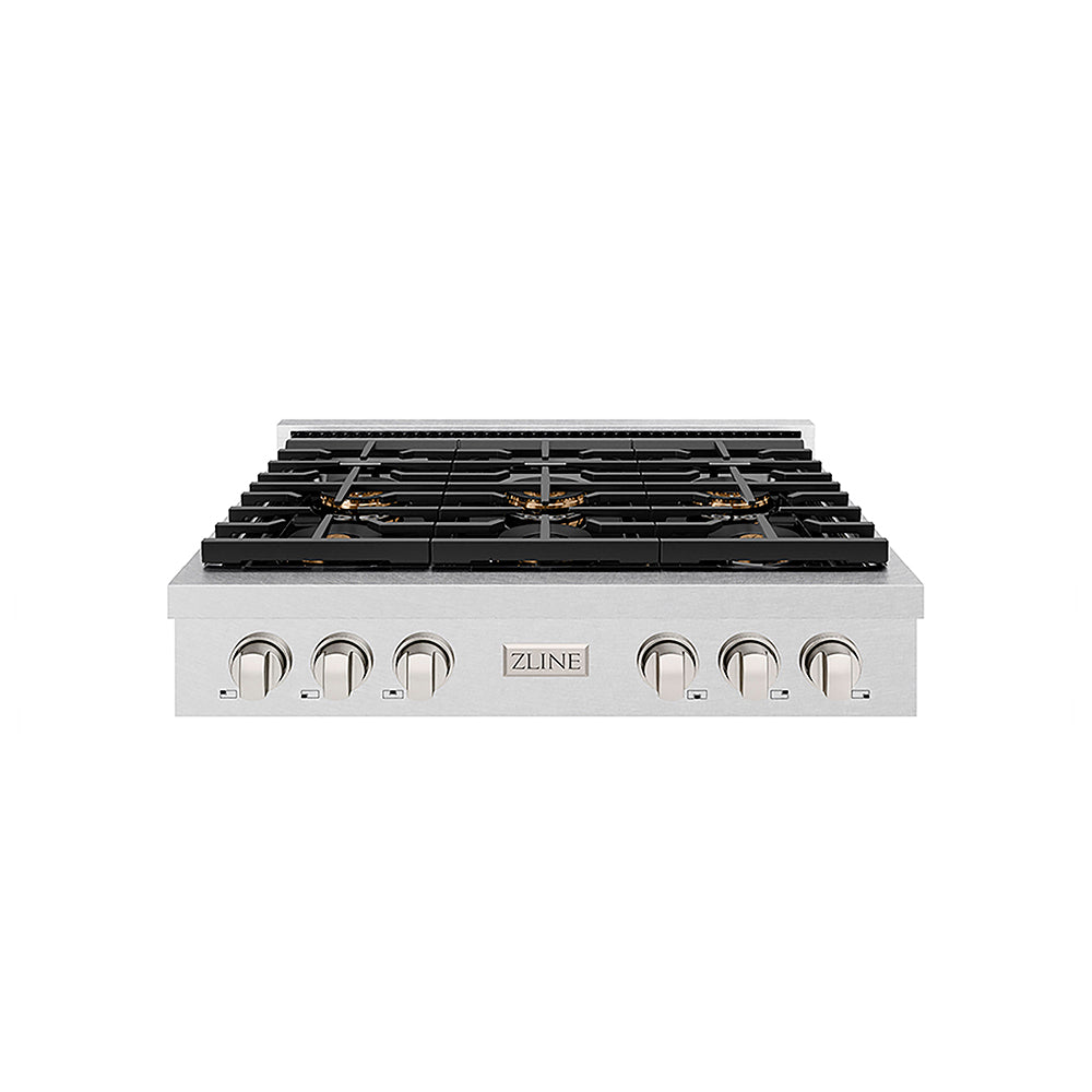 ZLINE 36 in. Paramount Gas Rangetop with 6 Burner DuoPro™ Cooktop in Satin Stainless Steel, Open Box-Excellent Condition