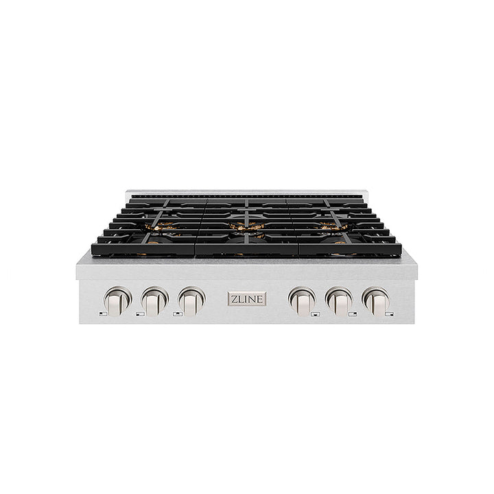 ZLINE 36 in. Paramount Gas Rangetop with 6 Burner DuoPro™ Cooktop in Satin Stainless Steel, Open Box-Excellent Condition