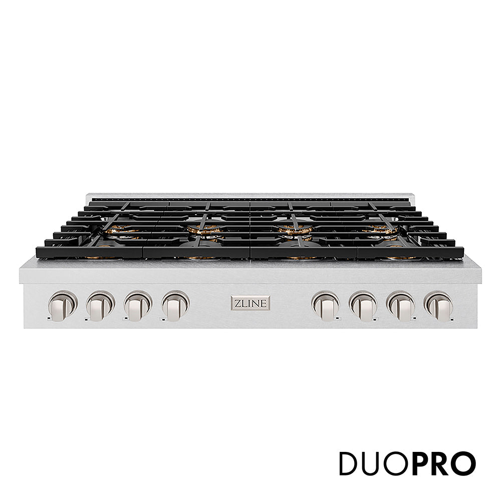 ZLINE 48 in. Paramount Gas Rangetop with 8 Burner DuoPro™ Cooktop in Satin Stainless Steel, Open Box-Excellent Condition