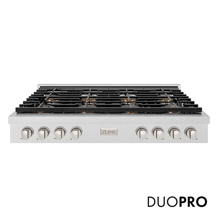 ZLINE 48 in. Paramount Gas Rangetop with 8 Burner DuoPro™ Cooktop in Satin Stainless Steel, Open Box-Excellent Condition