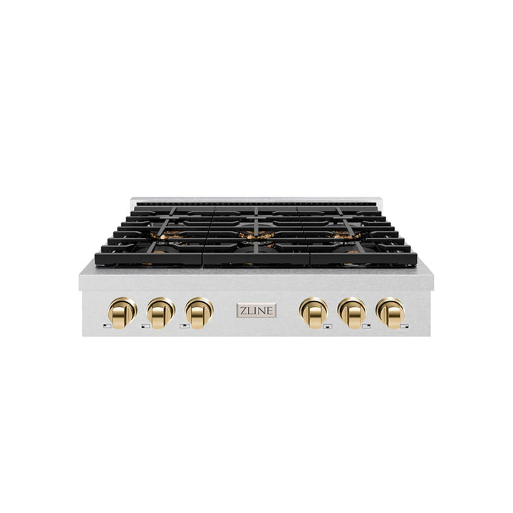 ZLINE Autograph Edition 36" and 48" Paramount Dual Fuel Ranges with Polished Gold Accents
