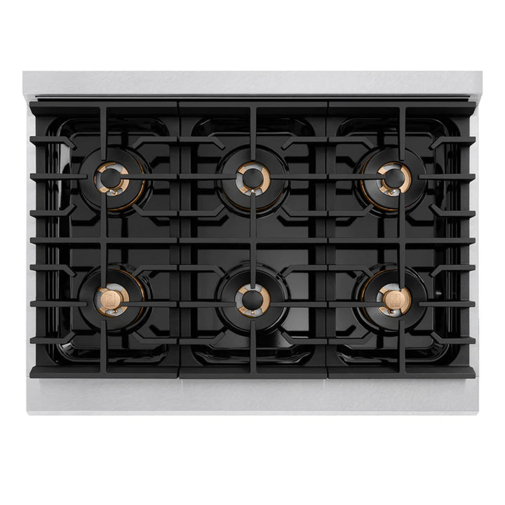 ZLINE Paramount Gas Rangetop with 6 and 8 Burner DuoPro™ Cooktops in Black Stainless Steel