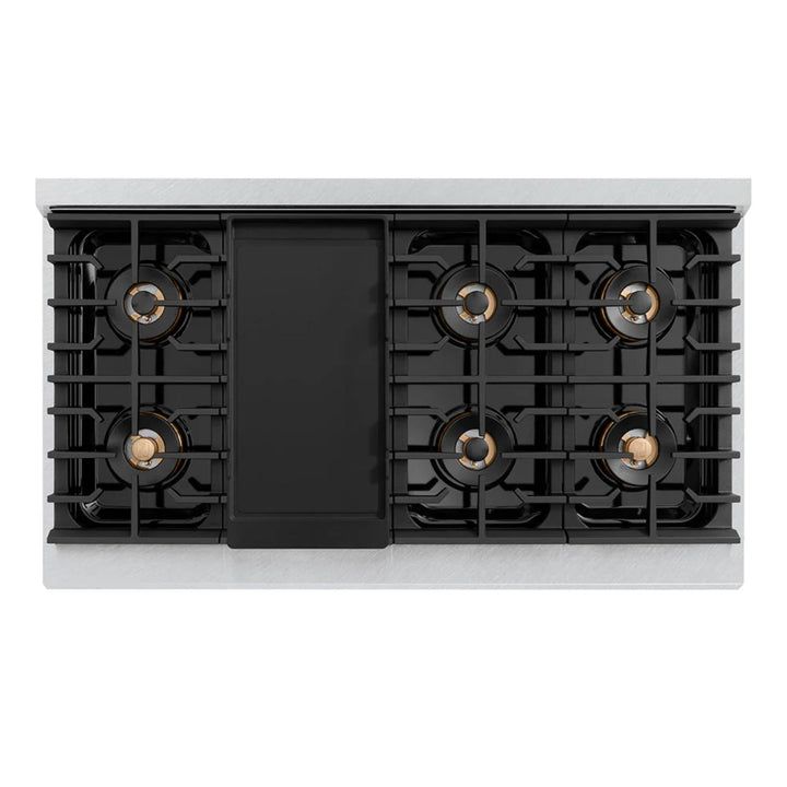 ZLINE Autograph Edition 36" and 48" Paramount Dual Fuel Ranges with Polished Gold Accents