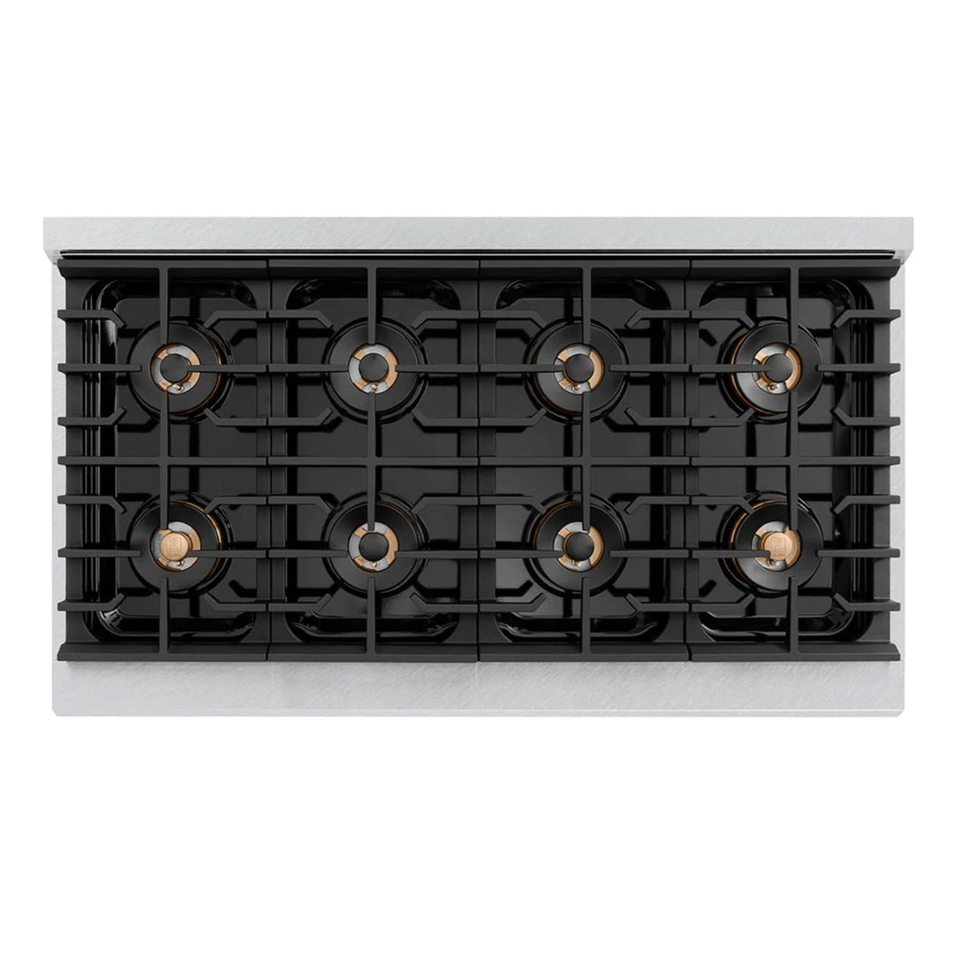 ZLINE Paramount Gas Rangetop with 6 and 8 Burner DuoPro™ Cooktops in Black Stainless Steel