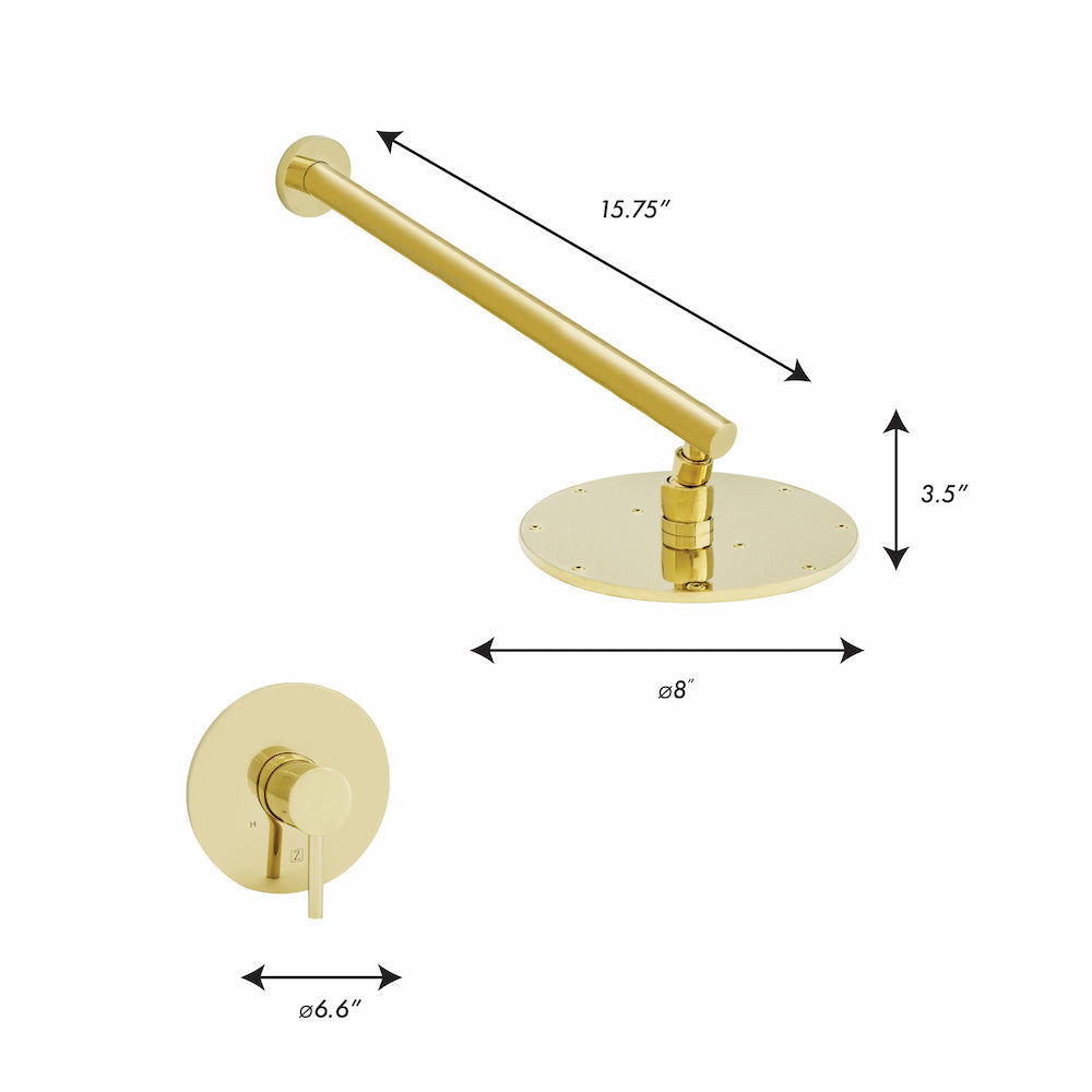 ZLINE Autograph Edition El Dorado Rainfall Shower Faucet in Polished Gold (ELD-SHF-PG)