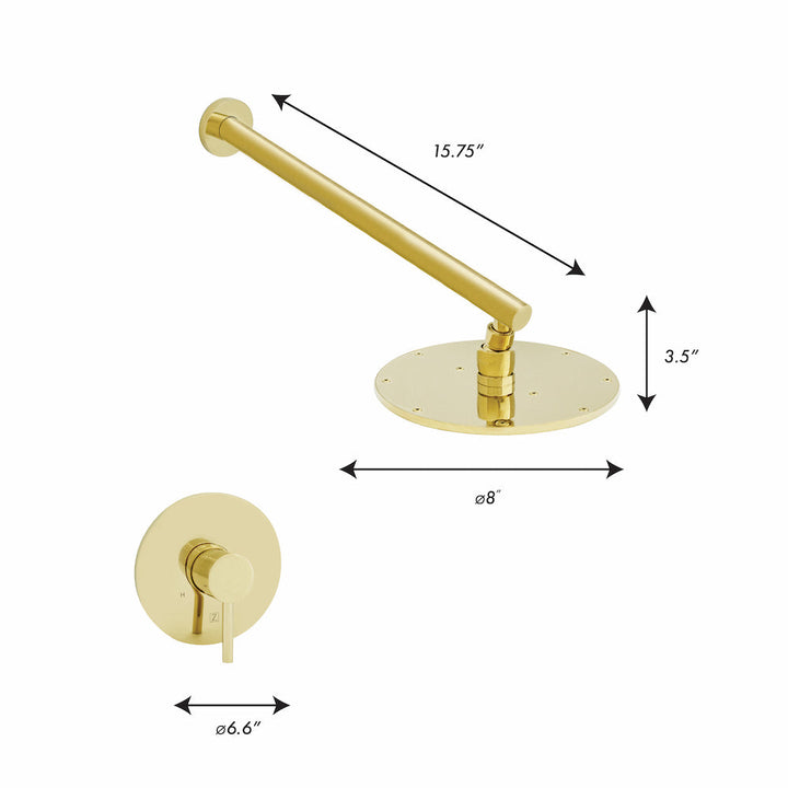 ZLINE Autograph Edition El Dorado Rainfall Shower Faucet in Polished Gold (ELD-SHF-PG)